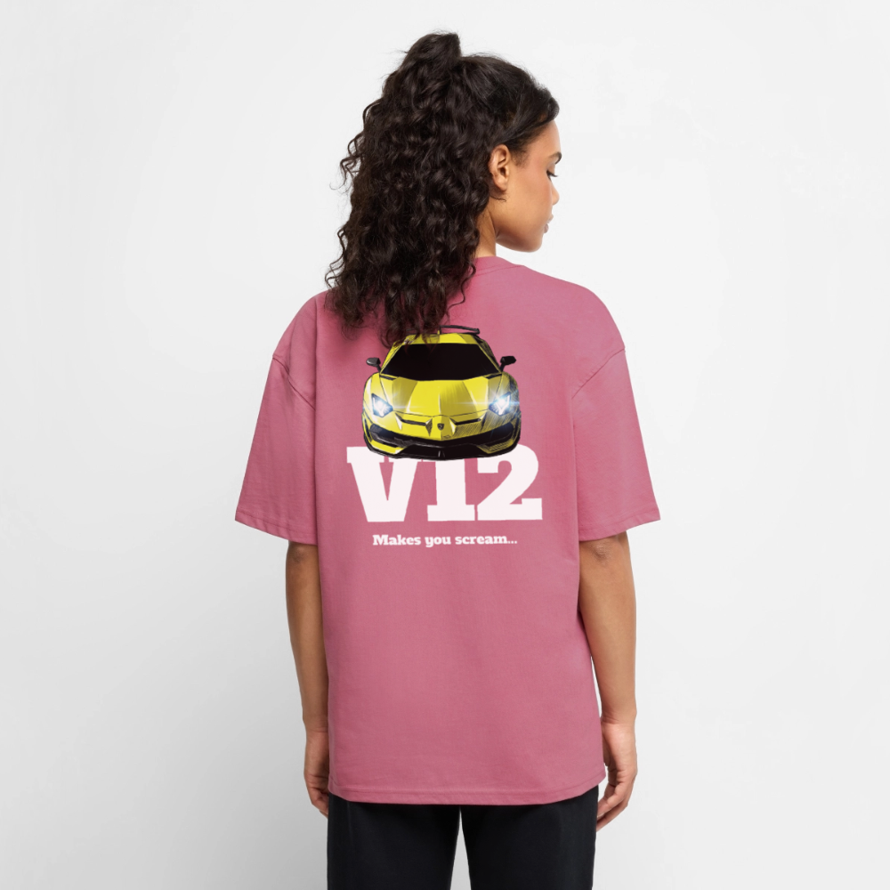Le T-Shirt unisexe oversize - V12 - ROSE - mauve