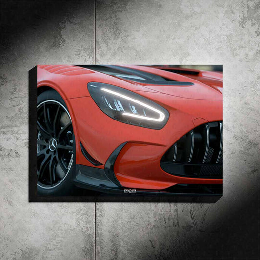 Poster NÉON Mercedes AMG GTR Black Series (LED blanche)