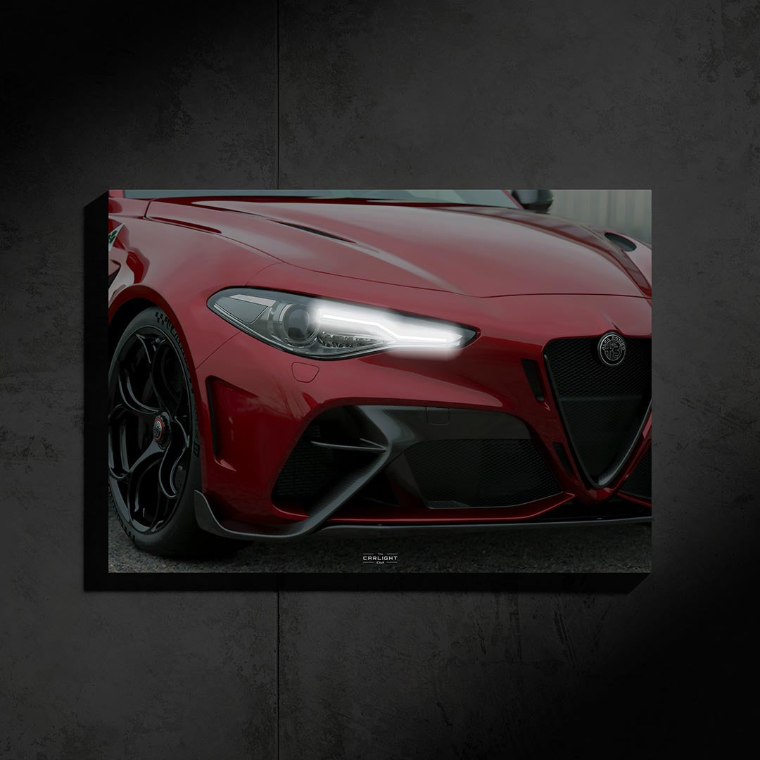poster métallique alfa romeo guila gta red avec néon led