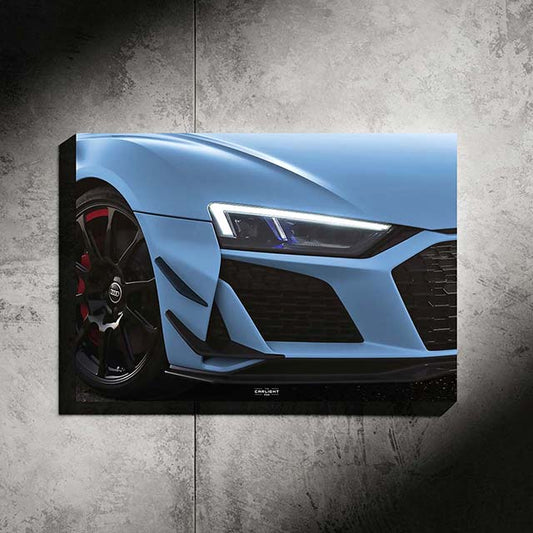 poster métallique audi r8 v10 gt avec néon led