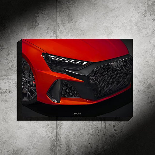 poster métallique udi rs3 red avec néon led