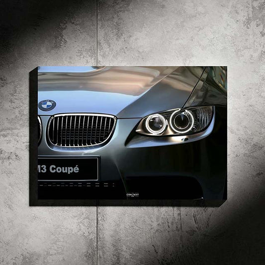 poster métallique bmw m3 e92 v8 avec néon led