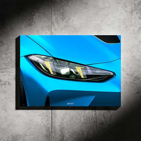 poster métallique bmw M4 CS avec néon led