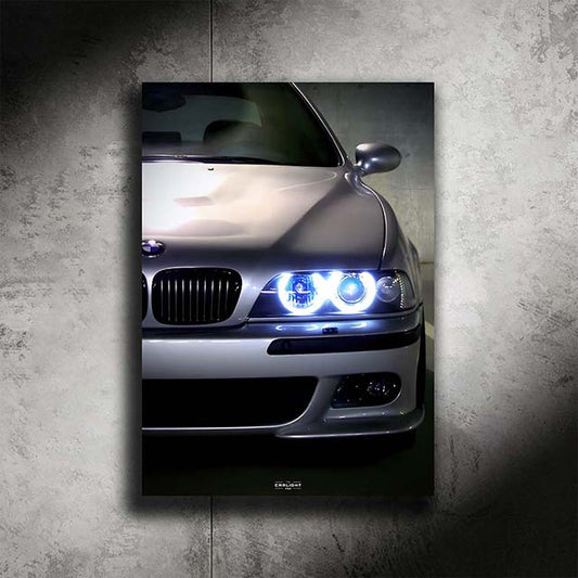 poster métallique bmw m5 e39 avec néon led