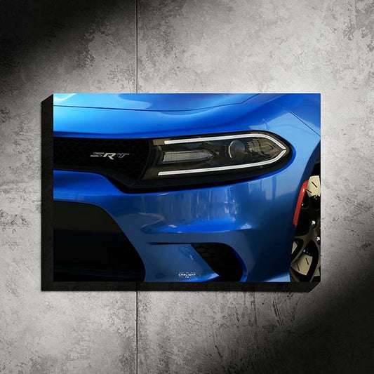 poster métalllique dodge charger srt avec néon led