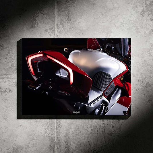 poster métallique ducati pannigale v4s avec néon led