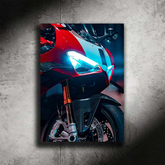 poster métallique ducati pannigale v4s avec néon led