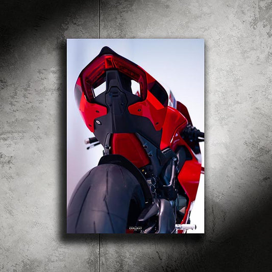 poster métallique ducati panigale v4s avec néon led