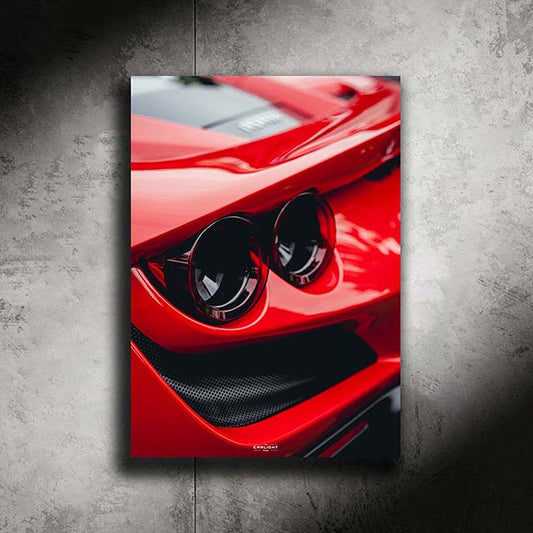 poster métallique Ferrari f8 tribut avec néon led