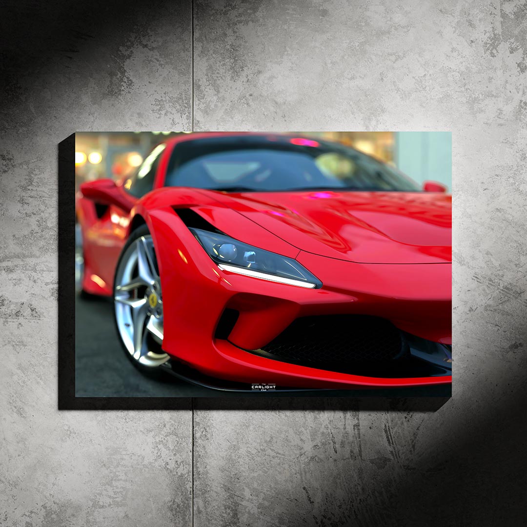 poster métallique ferrari f8 tributo avec néon led