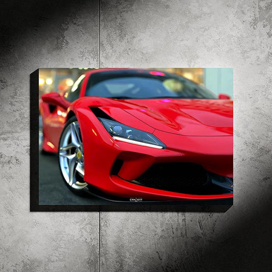 poster métallique ferrari f8 tributo avec néon led