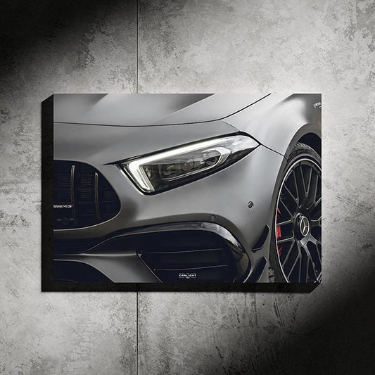 poster métallique mercedes a45s amg avec néon led