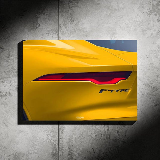 poster métallique jaguar f type avec néon led