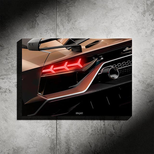 poster métallique lamborghini aventador svj avec néon led