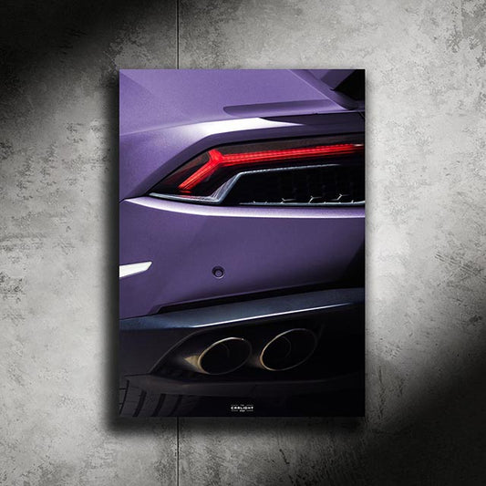 poster métallique lamborghini huracan avec néon led