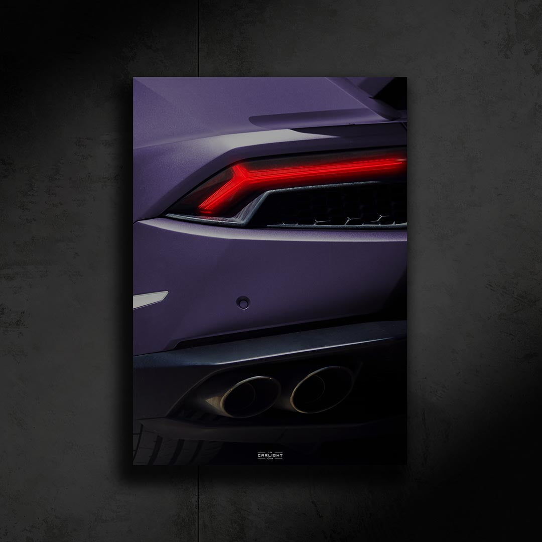 poster métallique lamborghini huracan avec néon led