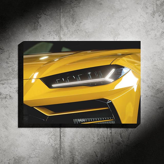poster métallique lamborghini urus avec néon led