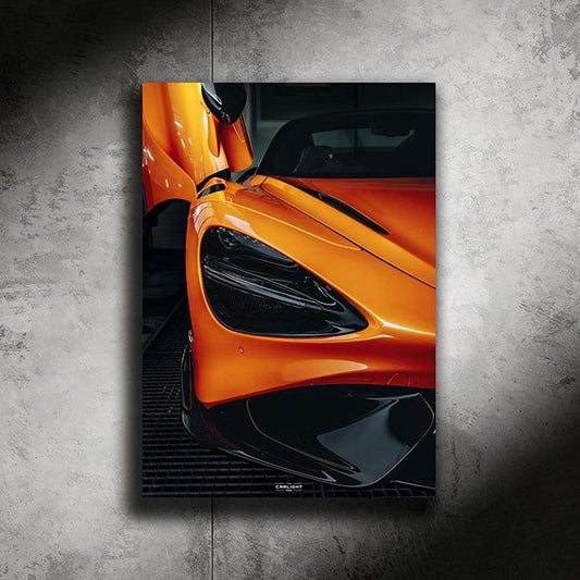 poster métallique mclaren 765lt avec néon led