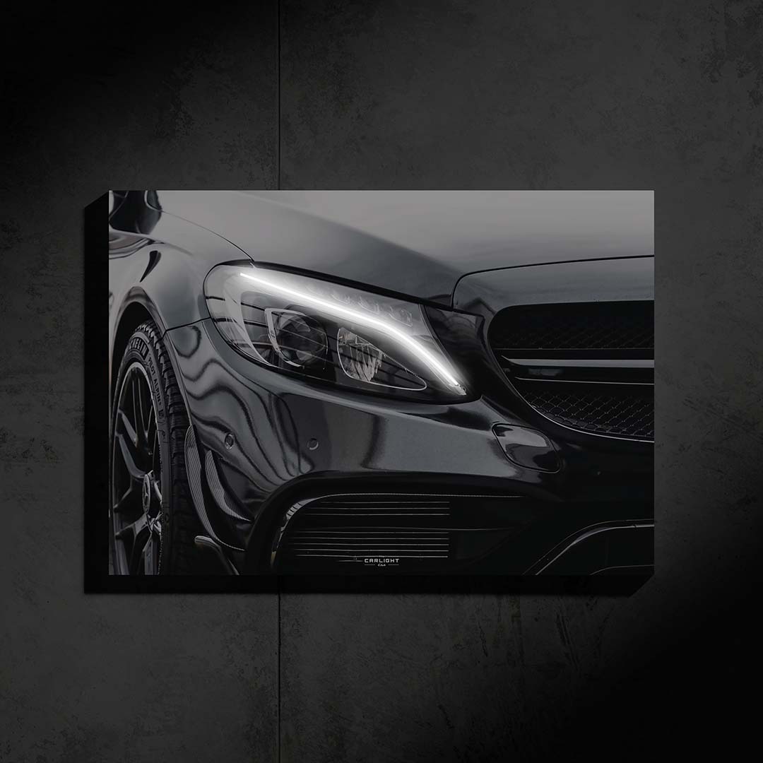 poster métallique mercedes e63s ama avec néon led