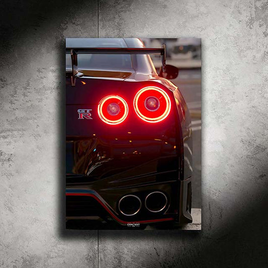 poster métallique nissan gtr r35 nismo avec néon led