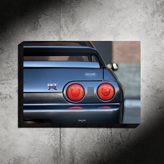 poster métallique nissan skyline gtr r32 avec néon led