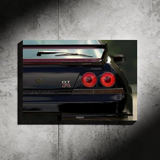 poster métallique nissan skyline gtr R33 avec néon led