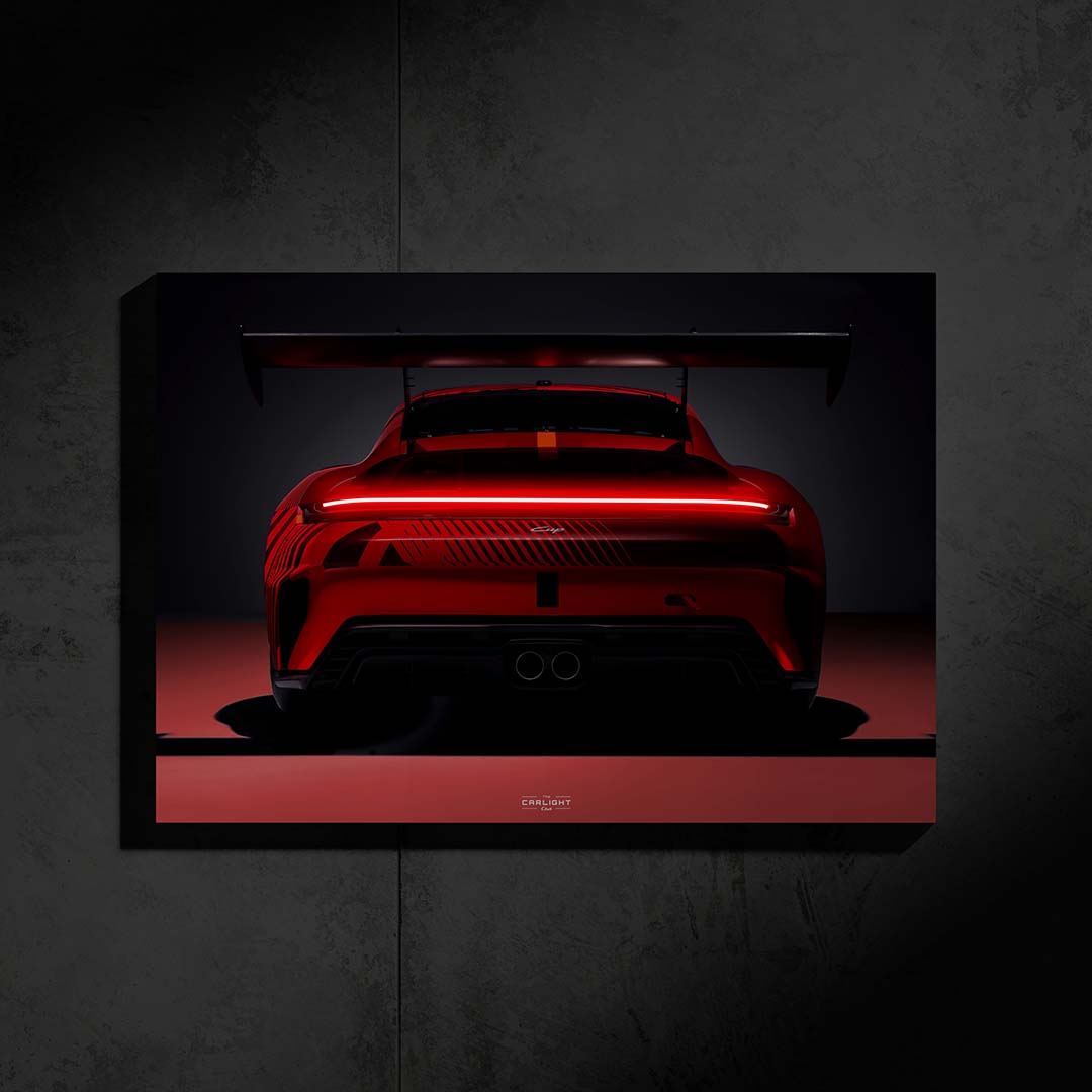 poster métallique porsche gt3 cup avec néon led