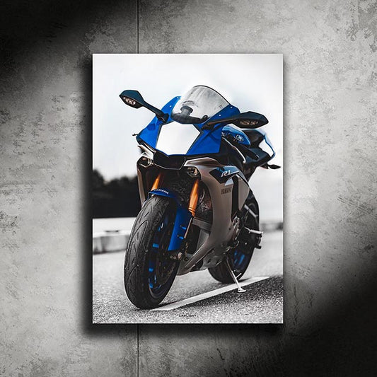 poster métallique yamaha r1 avec néon led