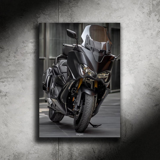 poster métallique yamaha tmax avec néon led