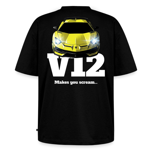 T-Shirt unisexe oversize - V12 - NOIR - noir