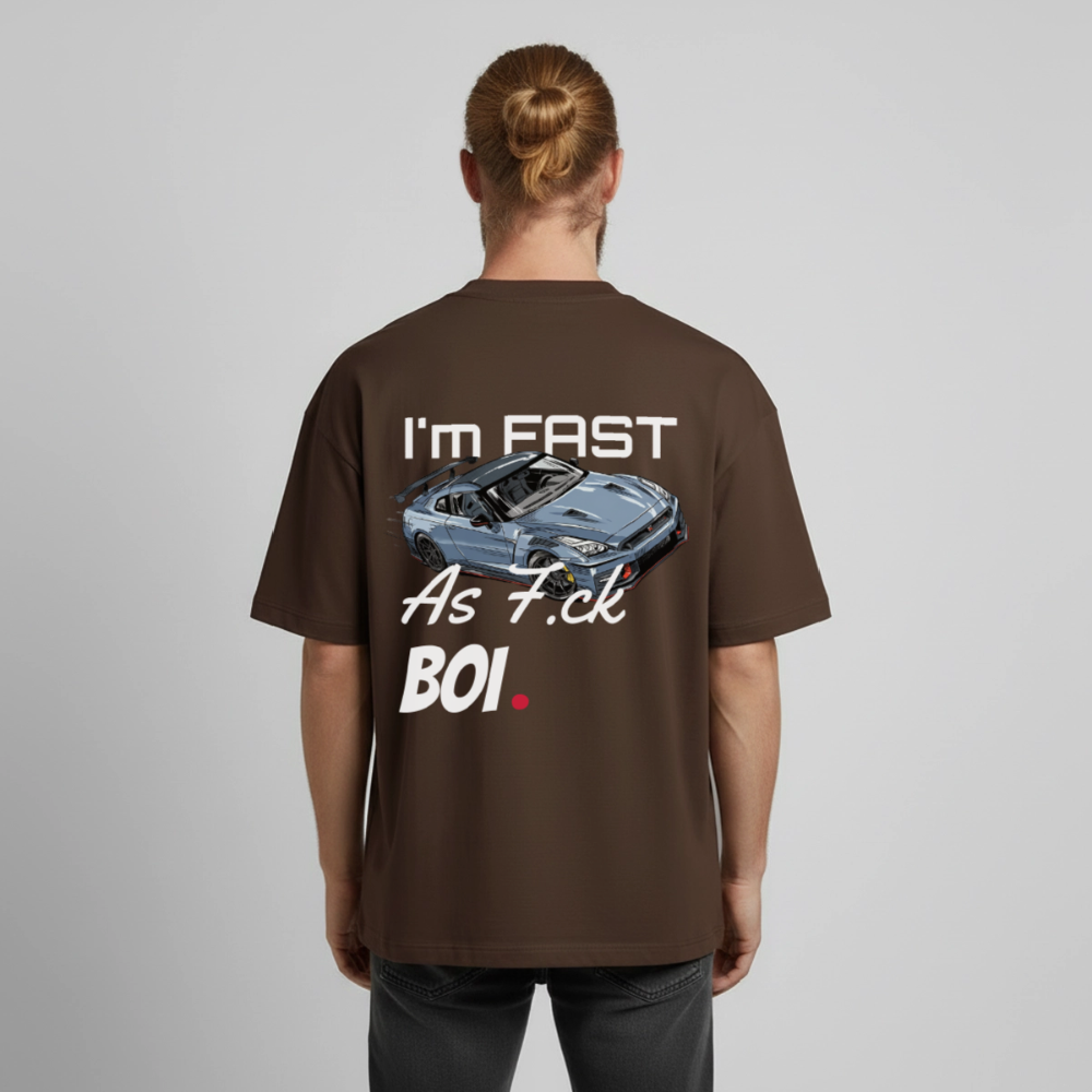 T-shirt unisexe épais coupe boxy Stanley/Stella - Fast AF - marron foncé