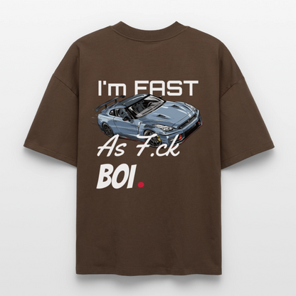 T-shirt unisexe épais coupe boxy Stanley/Stella - Fast AF - marron foncé