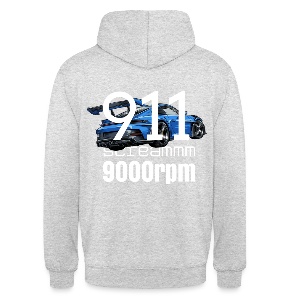 Sweat-shirt à capuche unisexe - 911 Scream - gris clair chiné
