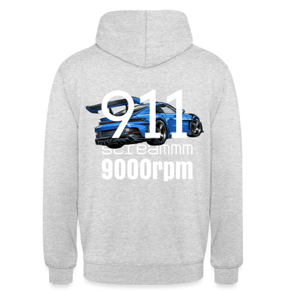 Sweat-shirt à capuche unisexe - 911 Scream - gris clair chiné