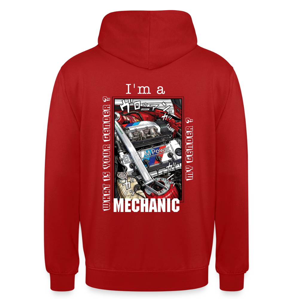 Sweat-shirt à capuche unisexe - Mechanic - rouge