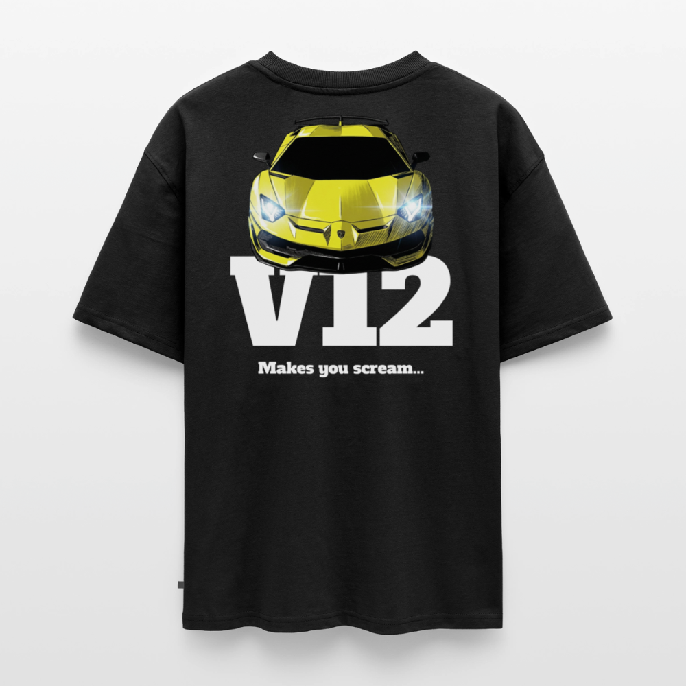 T-Shirt unisexe oversize - V12 - NOIR - noir