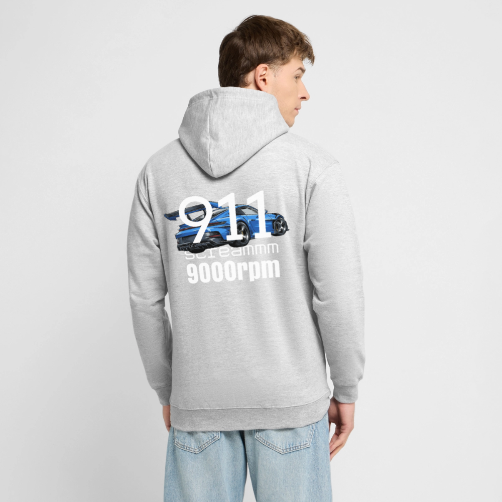 Sweat-shirt à capuche unisexe - 911 Scream - gris clair chiné