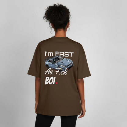 T-shirt unisexe épais coupe boxy Stanley/Stella - Fast AF - marron foncé