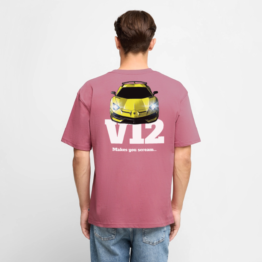 Le T-Shirt unisexe oversize - V12 - ROSE - mauve