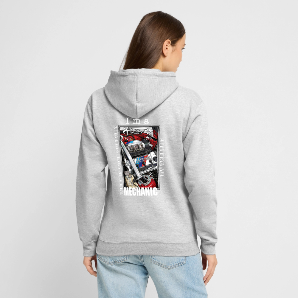 Sweat-shirt à capuche unisexe - Mechanic - gris clair chiné