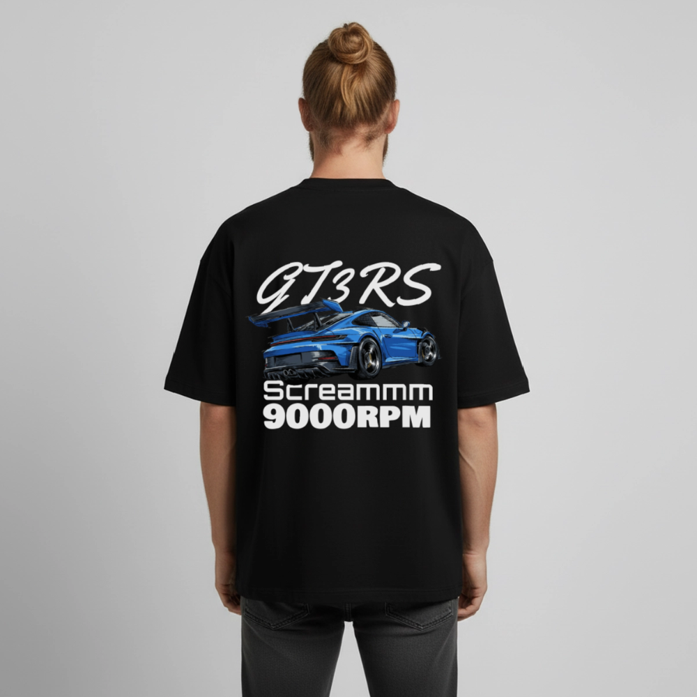 Le T-shirt boxy unisexe - GT3RS Scream - NOIR - noir