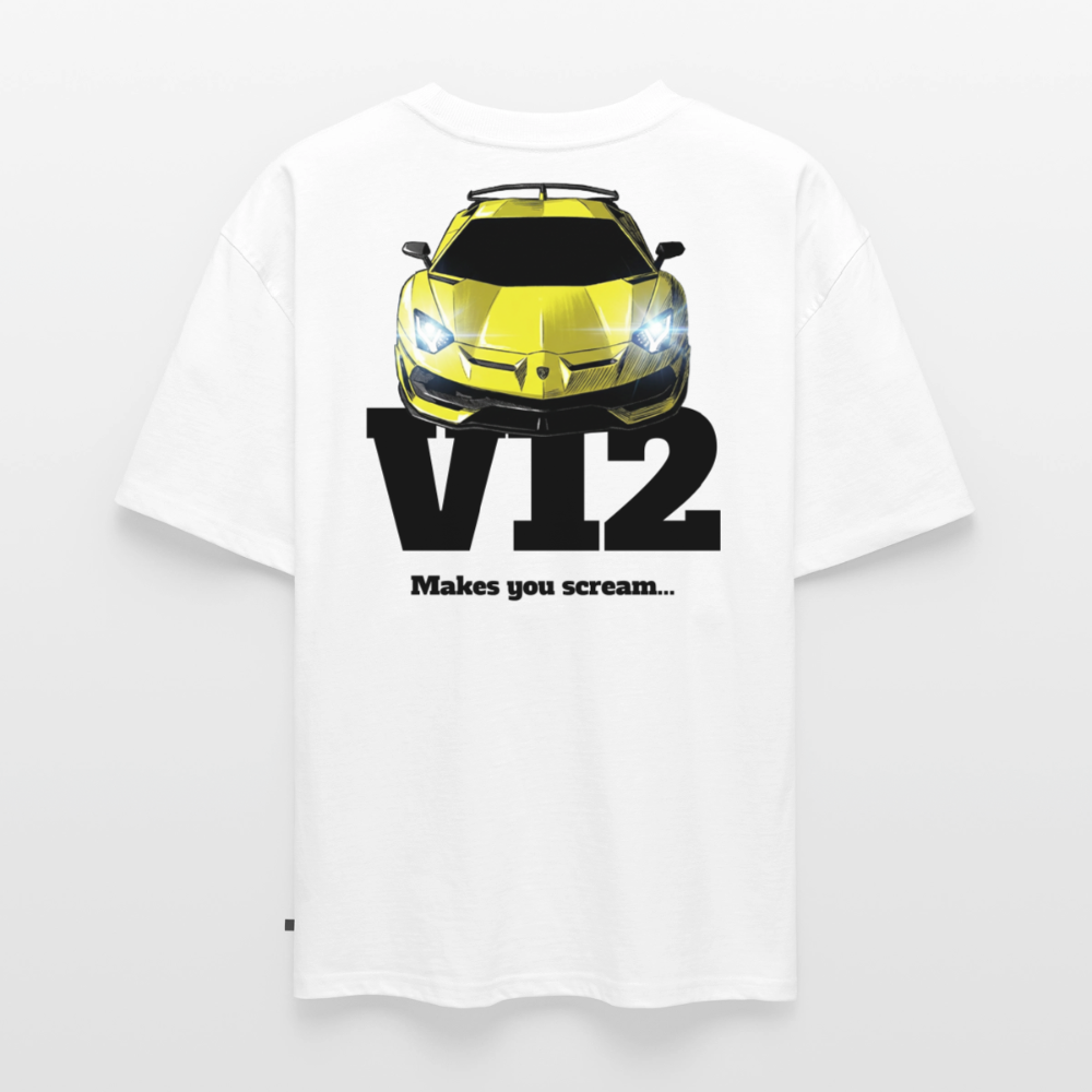 T-Shirt unisexe oversize - V12 - BLANC - blanc