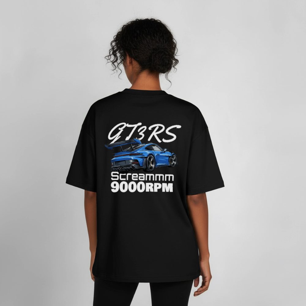 Le T-shirt boxy unisexe - GT3RS Scream - NOIR - noir