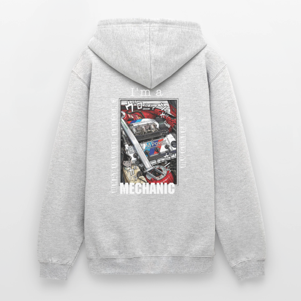 Sweat-shirt à capuche unisexe - Mechanic - gris clair chiné