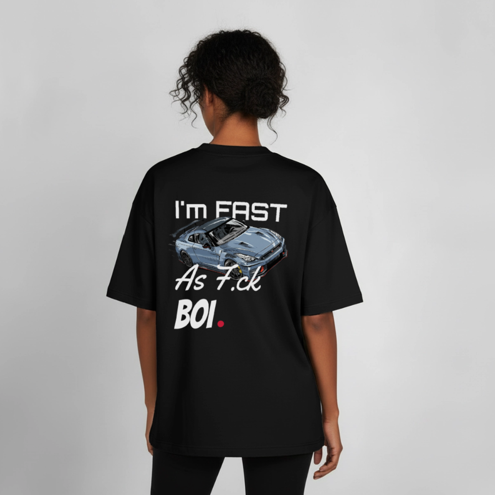 T-shirt unisexe épais coupe boxy Stanley/Stella - Fast AF - noir