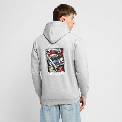 Sweat-shirt à capuche unisexe - Mechanic - gris clair chiné