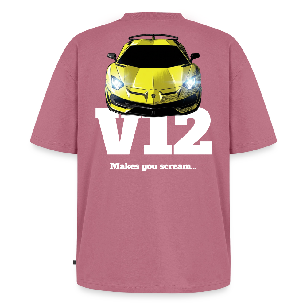 Le T-Shirt unisexe oversize - V12 - ROSE - mauve