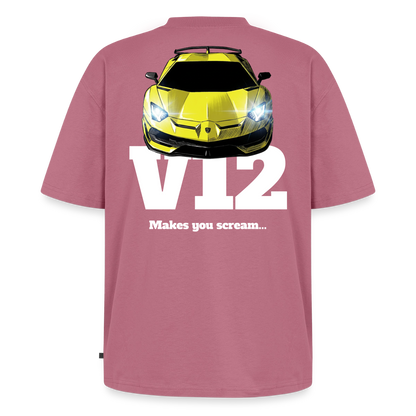 Le T-Shirt unisexe oversize - V12 - ROSE - mauve