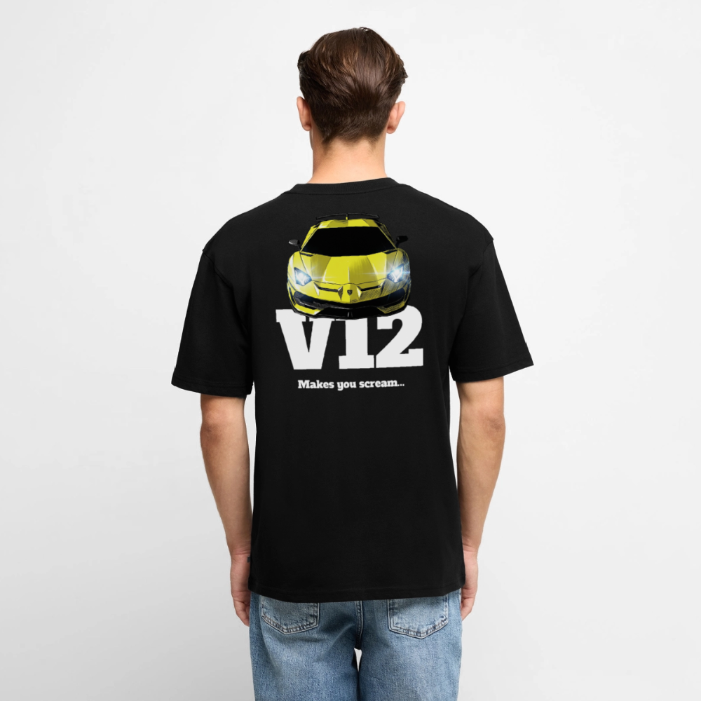 T-Shirt unisexe oversize - V12 - NOIR - noir