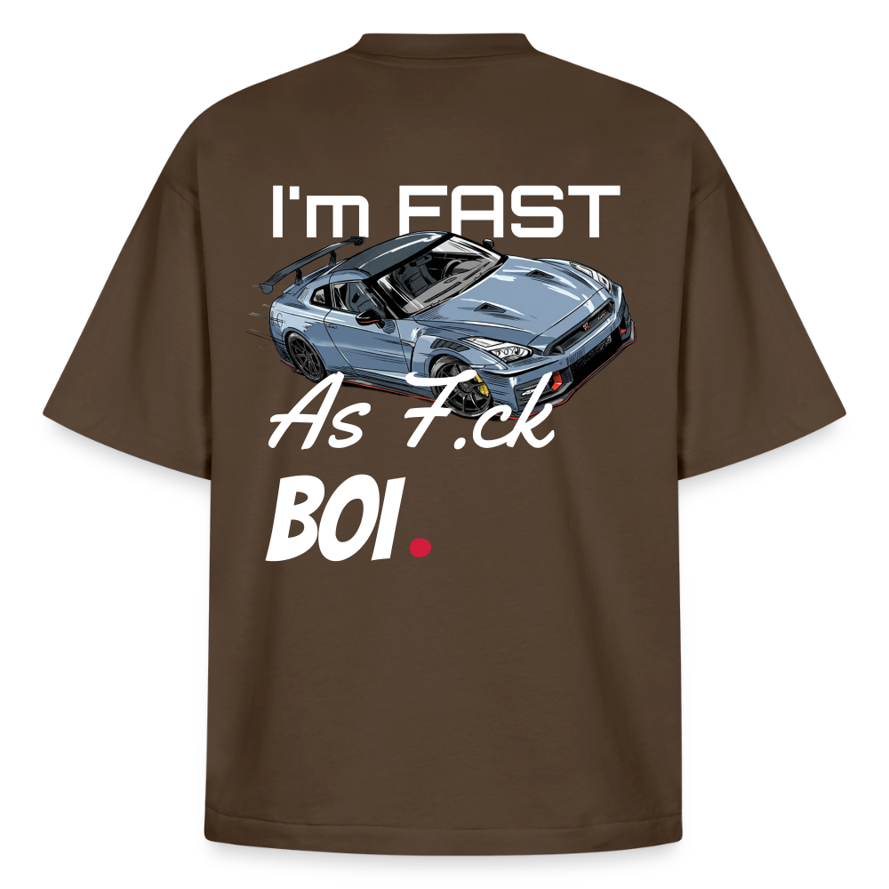 T-shirt unisexe épais coupe boxy Stanley/Stella - Fast AF - marron foncé